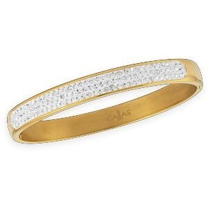 Jonc Acier Jaune Cristal 65mm Tube 7mm Avec Fermoir