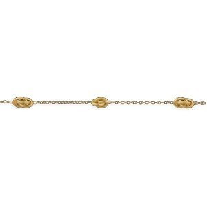 Bracelet Or 750 Nœuds Forçat Antillais 6*10mm 18cm