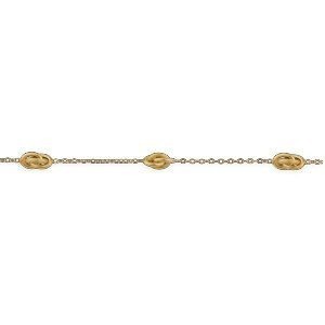 Bracelet Or 750 Nœuds Forçat Antillais 6*10mm 18cm