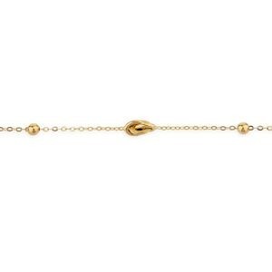Bracelet Or 750 Nœud Forçat Antillais 6*8mm Boules 4mm 18cm