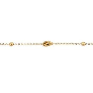 Bracelet Or 750 Nœud Forçat Antillais 6*8mm Boules 4mm 18cm
