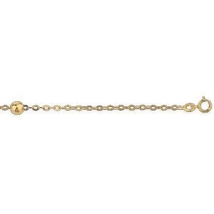 Bracelet Or 750 Nœud Forçat Antillais 6*8mm Boules 4mm 18cm