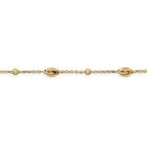 Bracelet Or 750 Nœuds Forçat Antillais 6*8mm Boules 4mm 19cm