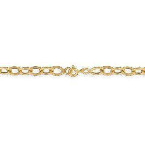 Bracelet Or 750 Maille Forçat Antillais 5mm 18cm