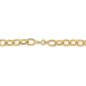 Bracelet Or 750 Maille Forçat Antillais 10mm 21cm