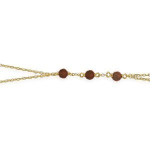 Chaîne Main Or 750 19cm Cristal Grenat 4mm