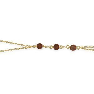 Chaîne Main Or 750 19cm Cristal Grenat 4mm