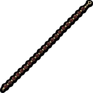 Bracelet Or 750 Cristal Grenat 6mm Boules 3mm 19cm