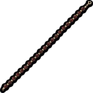 Bracelet Or 750 Cristal Grenat 6mm Boules 3mm 19cm