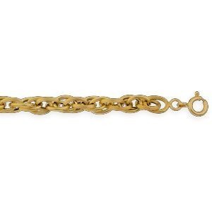 Bracelet Or 750 Maille Forçat Antillais Double 6mm 19cm