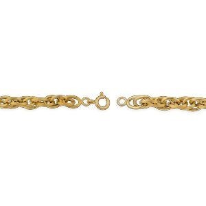Bracelet Or 750 Maille Forçat Antillais Double 6mm 19cm