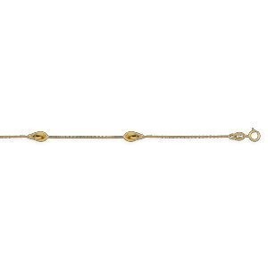 Bracelet Or 750 Nœuds Forçat Antillais 4*8mm 18cm