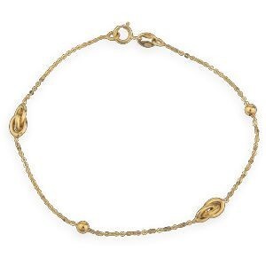 Bracelet Or 750 Nœuds Forçat Antillais 4*6mm Boules 3mm 18cm
