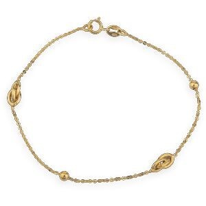 Bracelet Or 750 Nœuds Forçat Antillais 4*6mm Boules 3mm 18cm