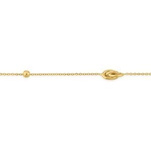 Bracelet Or 750 Nœuds Forçat Antillais 4*6mm Boules 3mm 18cm
