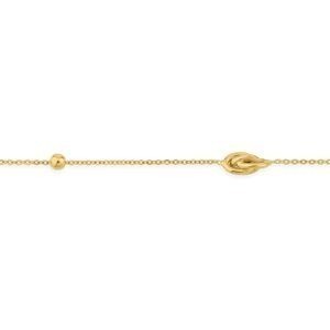 Bracelet Or 750 Nœuds Forçat Antillais 4*6mm Boules 3mm 18cm