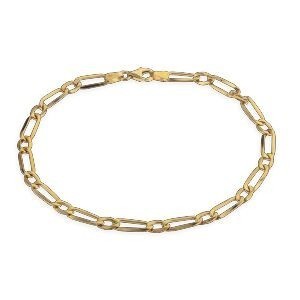 Bracelet Or 750 Maille Cheval Alterné Plate 4.5mm 21cm