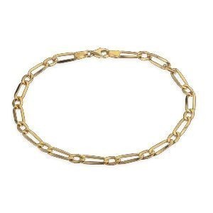 Bracelet Or 750 Maille Cheval Alterné Plate 4.5mm 21cm