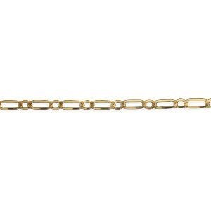 Bracelet Or 750 Maille Cheval Alterné Plate 4.5mm 21cm