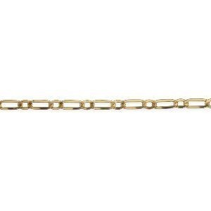 Bracelet Or 750 Maille Cheval Alterné Plate 4.5mm 21cm