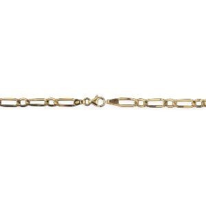 Bracelet Or 750 Maille Cheval Alterné Plate 4.5mm 21cm