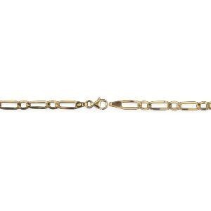 Bracelet Or 750 Maille Cheval Alterné Plate 4.5mm 21cm