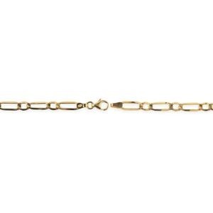 Bracelet Or 750 Maille Cheval Alterné Plate 4.5mm 21cm
