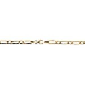Bracelet Or 750 Maille Cheval Alterné Plate 4.5mm 21cm