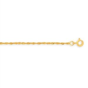 Chaîne Cheville Or 375 25cm Maille Singapour 1.2mm