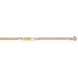 Bracelet Identité Or 375 Maille Gourmette Double 3mm 12  à 14cm