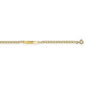 Bracelet Identité Or 375 Maille Gourmette Double 3mm 12  à 14cm
