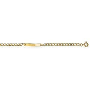Bracelet Identité Or 375 Maille Gourmette Double 3mm 12  à 14cm