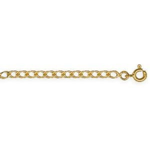 Bracelet Identité Or 375 Maille Gourmette Double 3mm 12  à 14cm