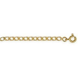 Bracelet Identité Or 375 Maille Gourmette Double 3mm 12  à 14cm