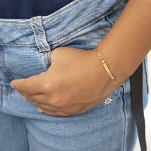 Bracelet Identité Or 375 Maille Gourmette Double 3mm 12  à 14cm