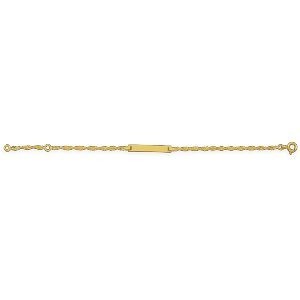 Bracelet Identité Or 375 Maille Singapour 1.8mm 12  à 14cm