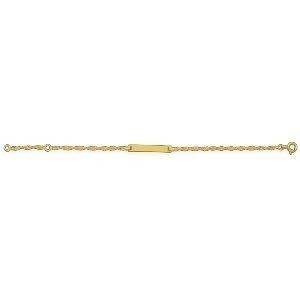 Bracelet Identité Or 375 Maille Singapour 1.8mm 12  à 14cm