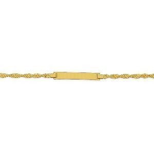 Bracelet Identité Or 375 Maille Singapour 1.8mm 12  à 14cm