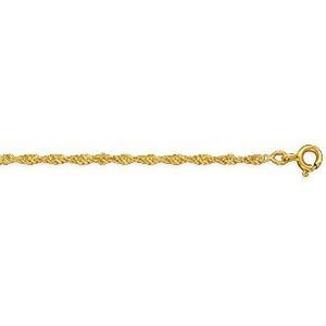 Bracelet Identité Or 375 Maille Singapour 1.8mm 12  à 14cm