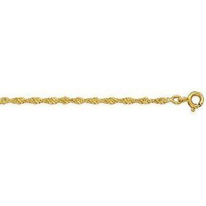 Bracelet Identité Or 375 Maille Singapour 1.8mm 12  à 14cm