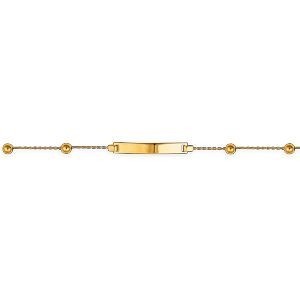 Bracelet Identité Or 375 Chaîne 0.3mm Boules 2mm 12  à 14cm