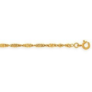 Chaîne Cheville Or 375 25cm Maille Singapour 2.4mm