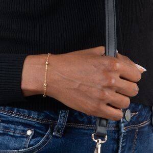 Bracelet Or 375 Maille Forçat Miroir Boules 4mm 19cm