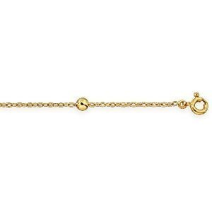 Bracelet Or 375 Maille Forçat Miroir Boules 4mm 19cm