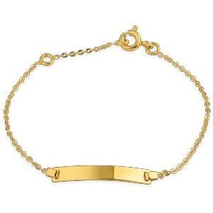 Bracelet Identité Or 375 Maille Forçat Miroir 1.1mm 12  à 14cm
