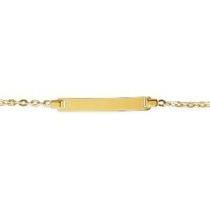 Bracelet Identité Or 375 Maille Forçat Miroir 1.1mm 12  à 14cm