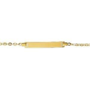 Bracelet Identité Or 375 Maille Forçat Miroir 1.1mm 12  à 14cm