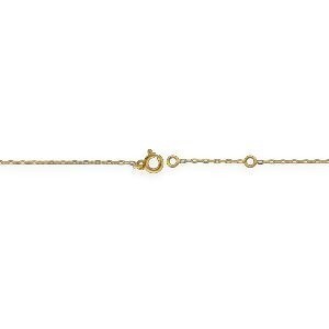 Chaîne Cheville Or 375 1.2mm 25  à 27cm Cœur 9mm