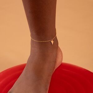 Chaîne Cheville Or 375 25  à 27mm Maille Forçat 1.5mm Colibri 9*15mm
