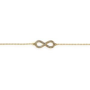 Chaîne Cheville Or 375 25  à 27cm Maille Forçat 1.5mm Motif Infini Pailleté 7*17mm